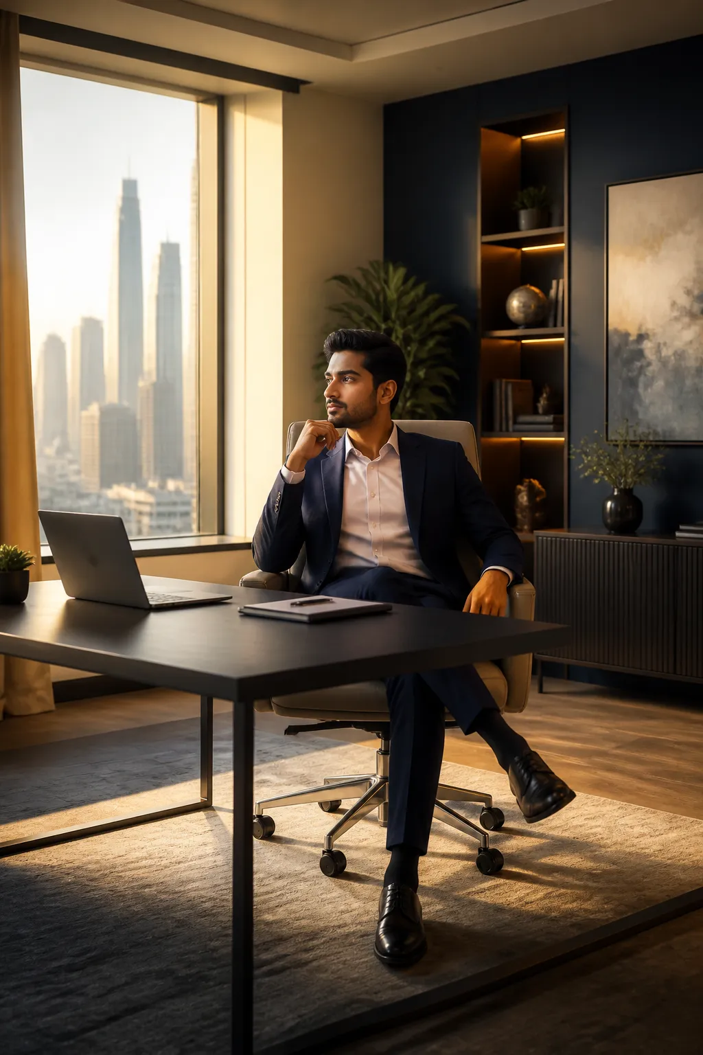 Professional looking toward a new business opportunity